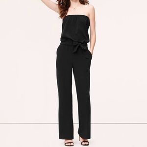 LOFT BLACK STRAPLESS JUMPSUIT NWT